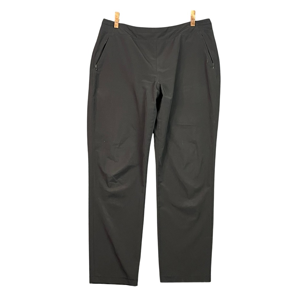 Chicos Zenergy Pants Womens 14R Black Neema Pull On Zipper Pocket Athleisure